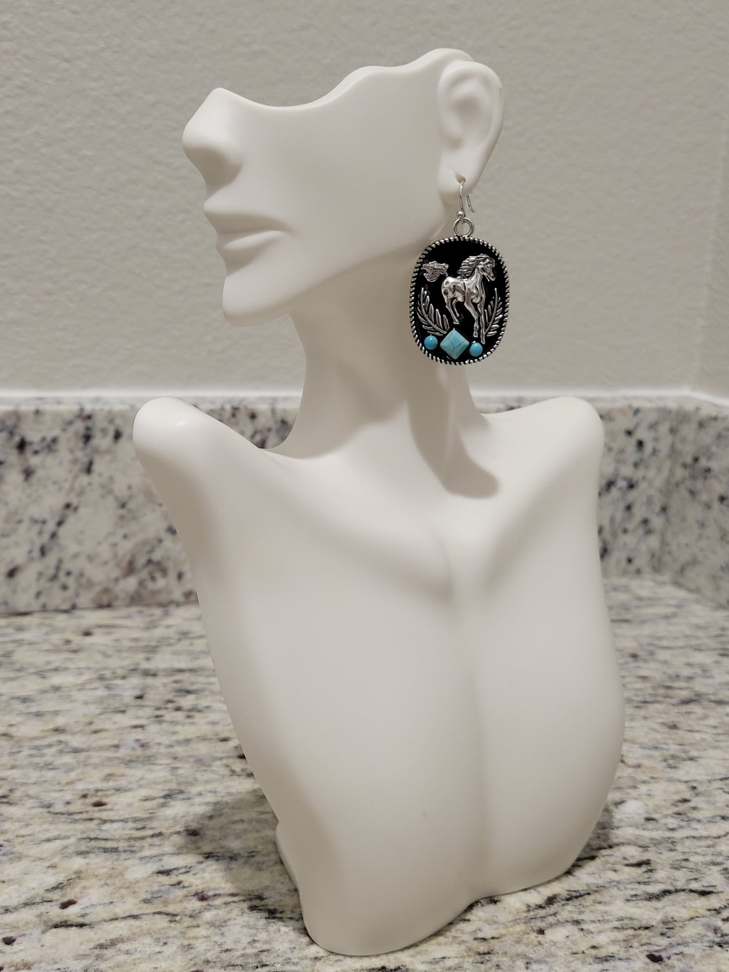 Horse with Turquoise Stone Dangle