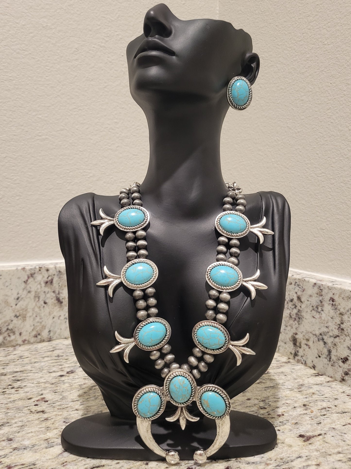 Squash Blossom Turquoise Set