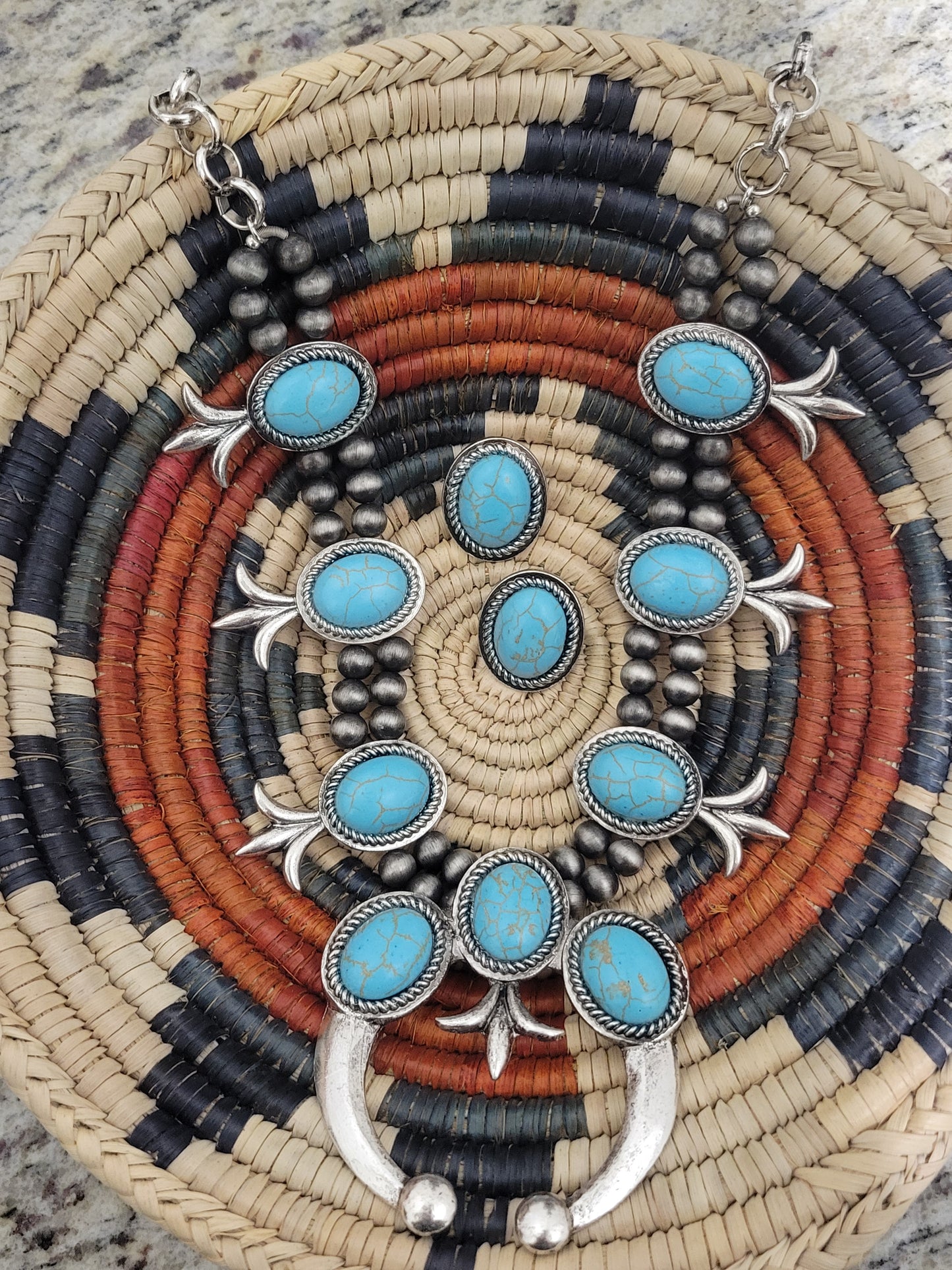 Squash Blossom Turquoise Set