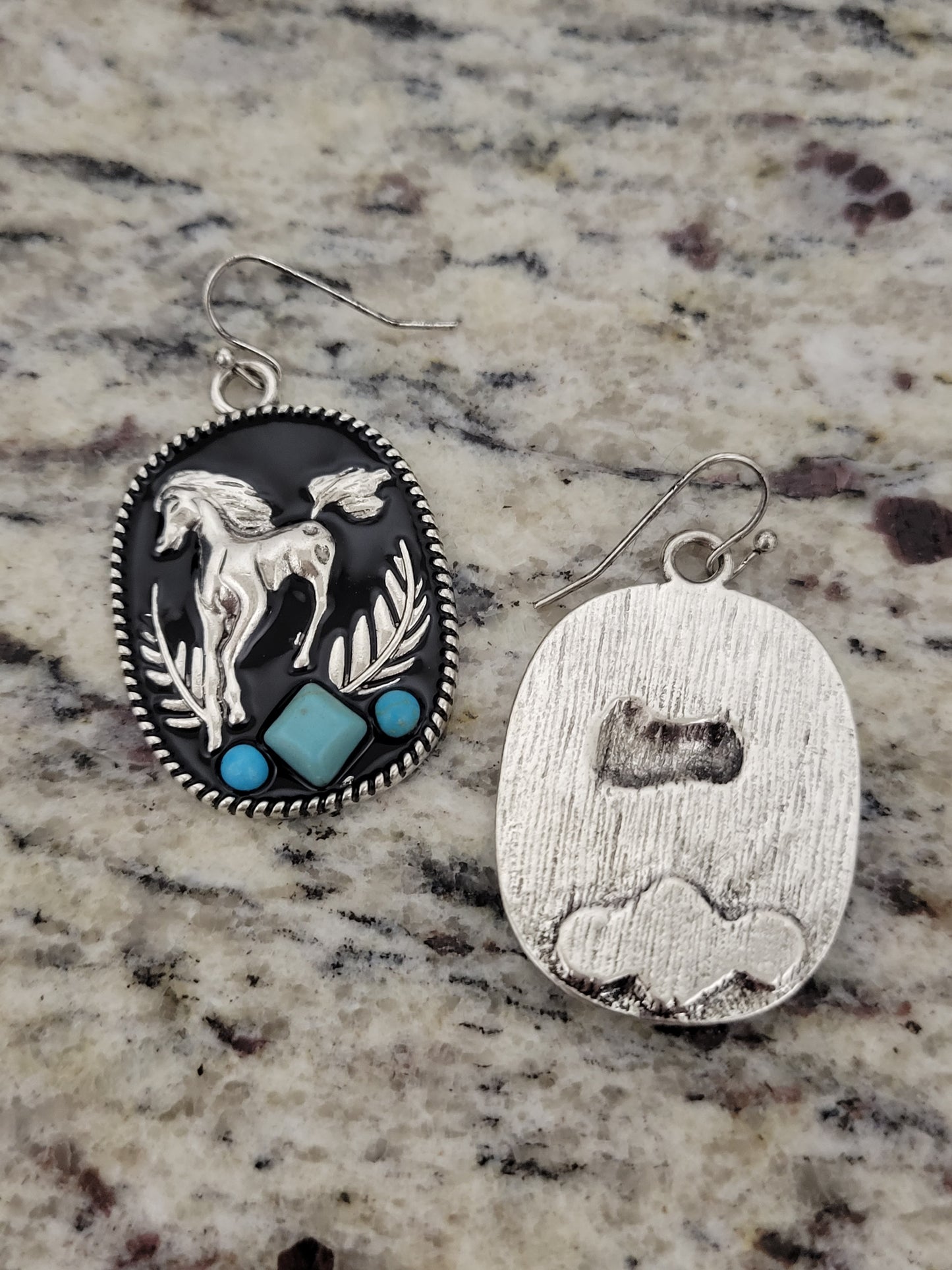 Horse with Turquoise Stone Dangle